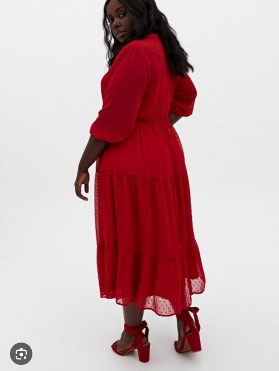 torrid Dresses & Skirts - TORRID Red MAXI Dress with Puff‎ Sleeves